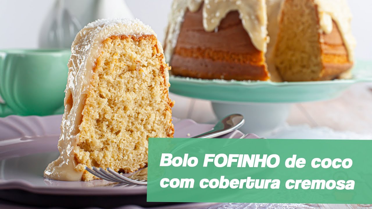 Bolo fofinho de coco - com cobertura super cremosa