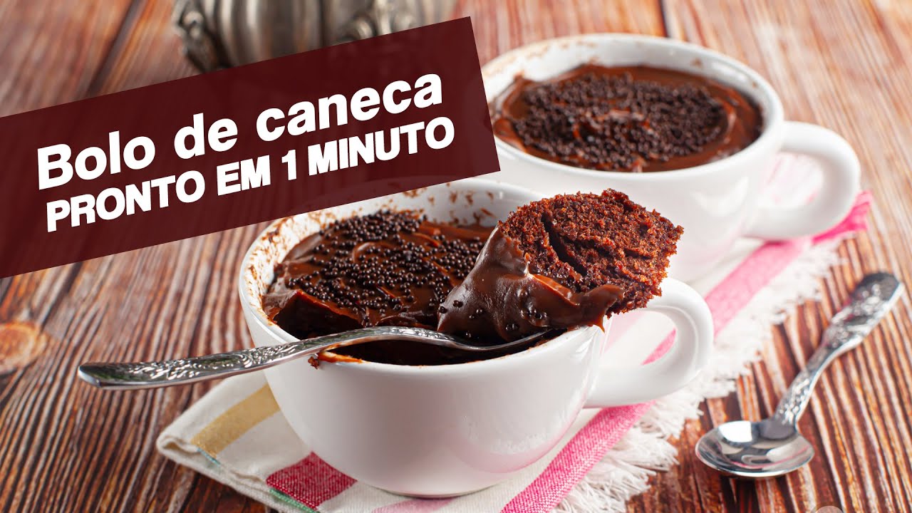 Melhor BOLO DE CANECA DE CHOCOLATE feito no micro-ondas