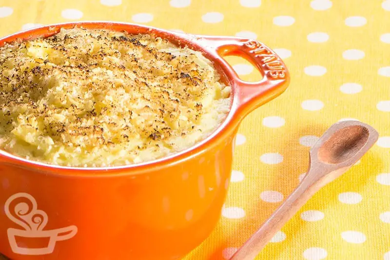 Escondidinho de bacalhau e batata doce