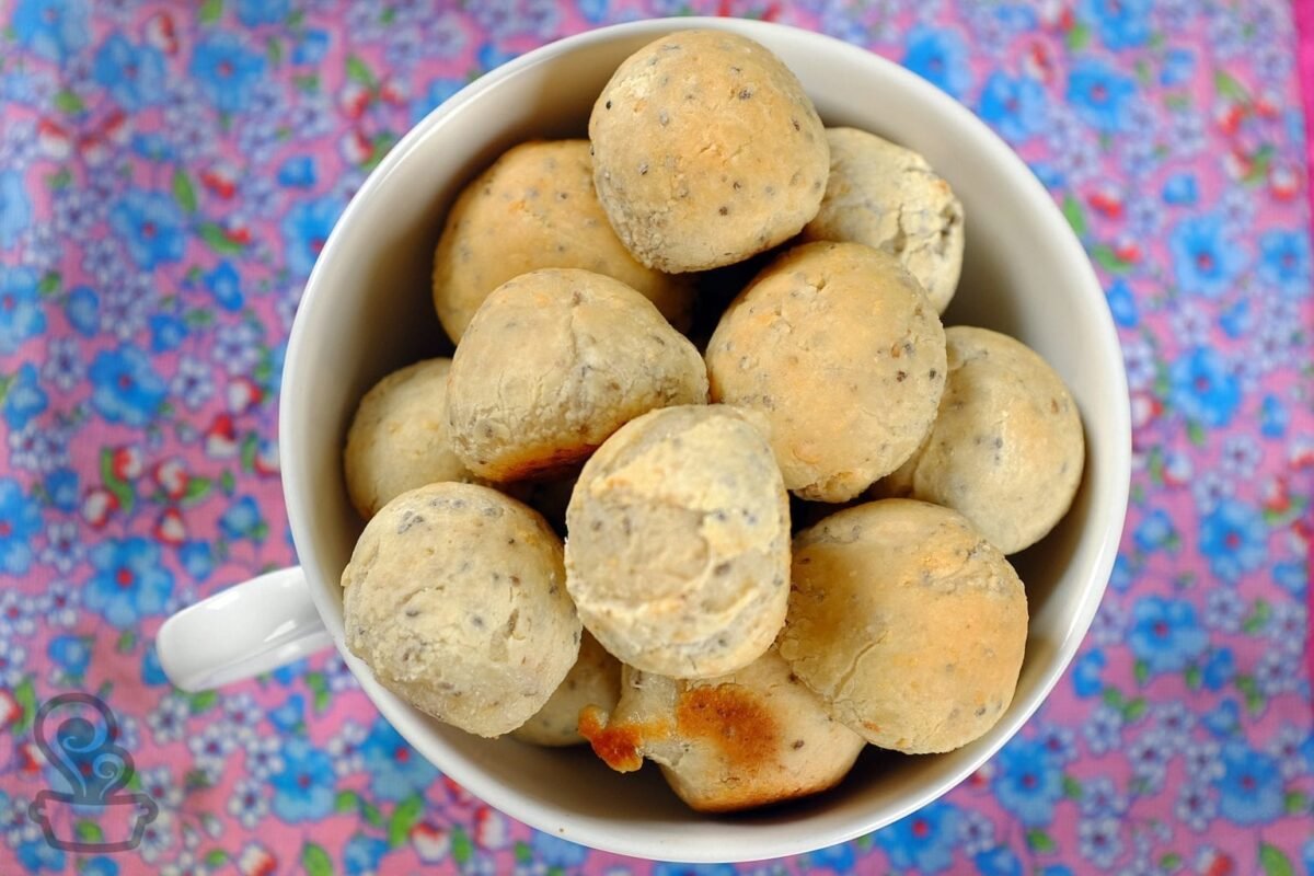 pão de queijo de ricota e chia