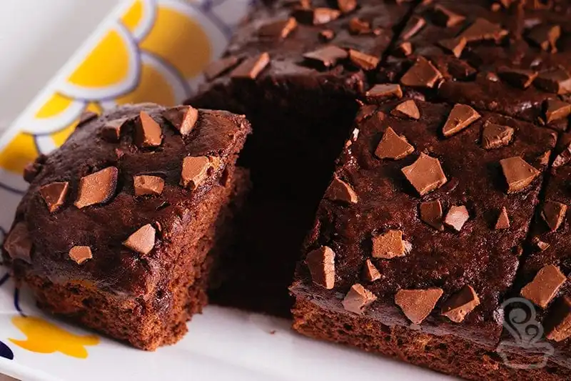 Bolo de chocolate e banana