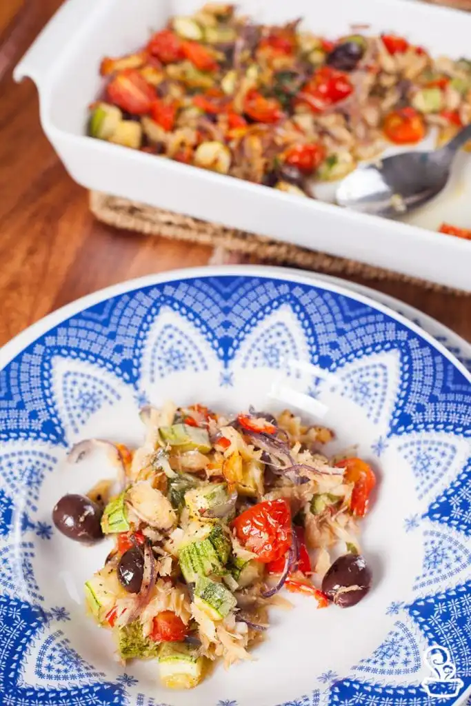 receita de bacalhau com legumes