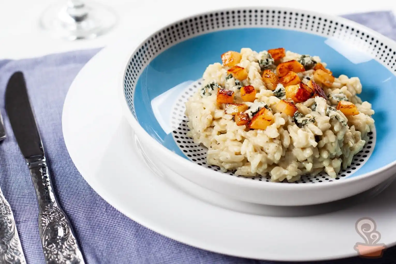 Risoto de gorgonzola e pera