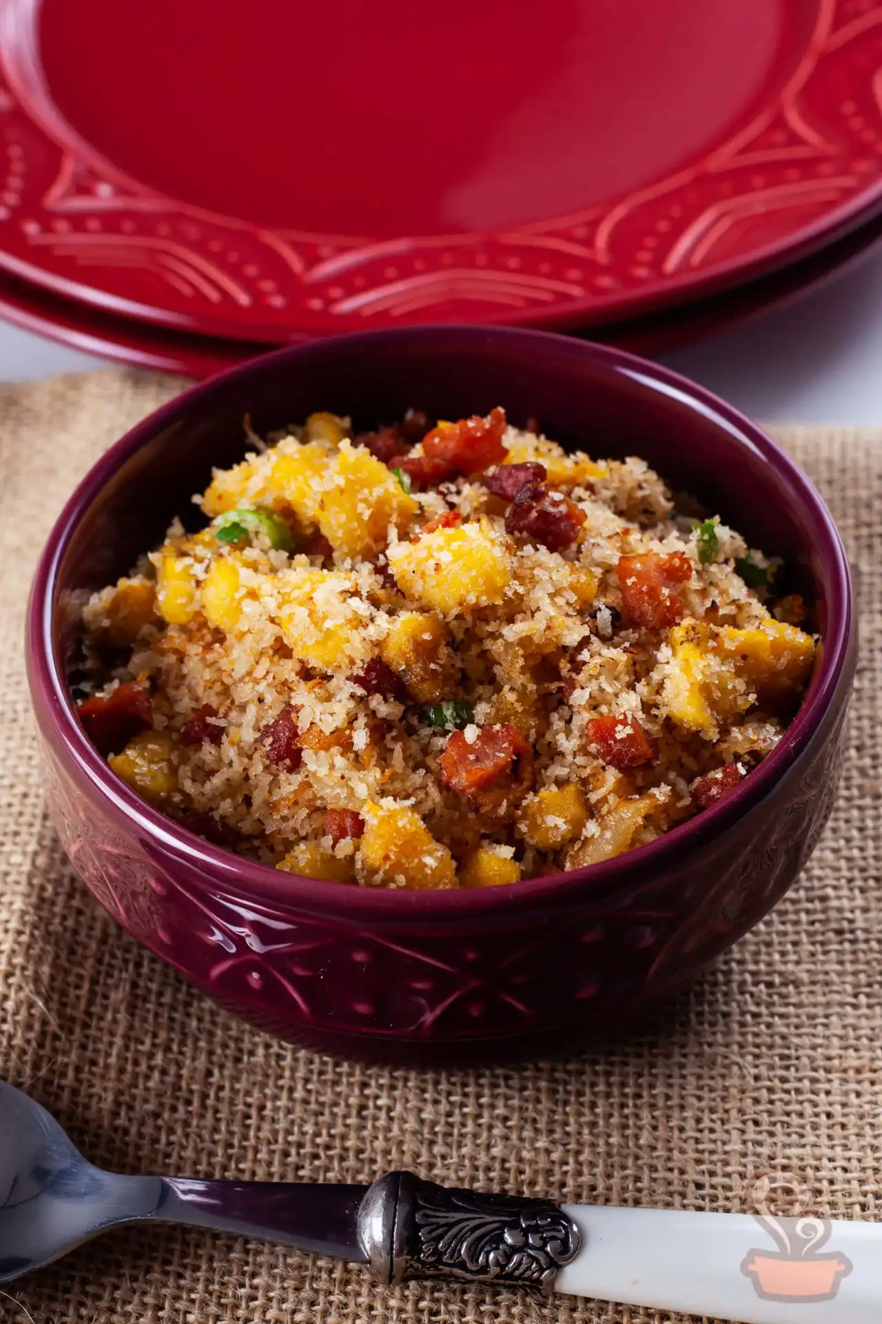 Farofa de banana com bacon Farofa de banana com bacon