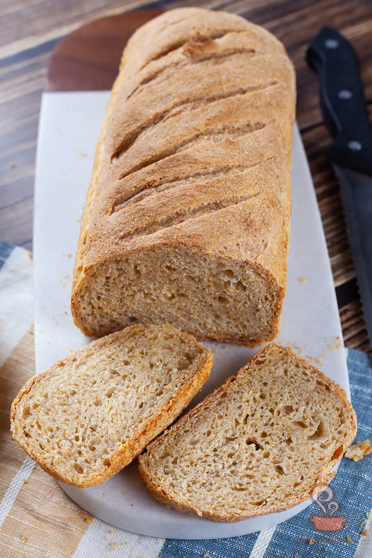 Pão de milho de longa fermentação