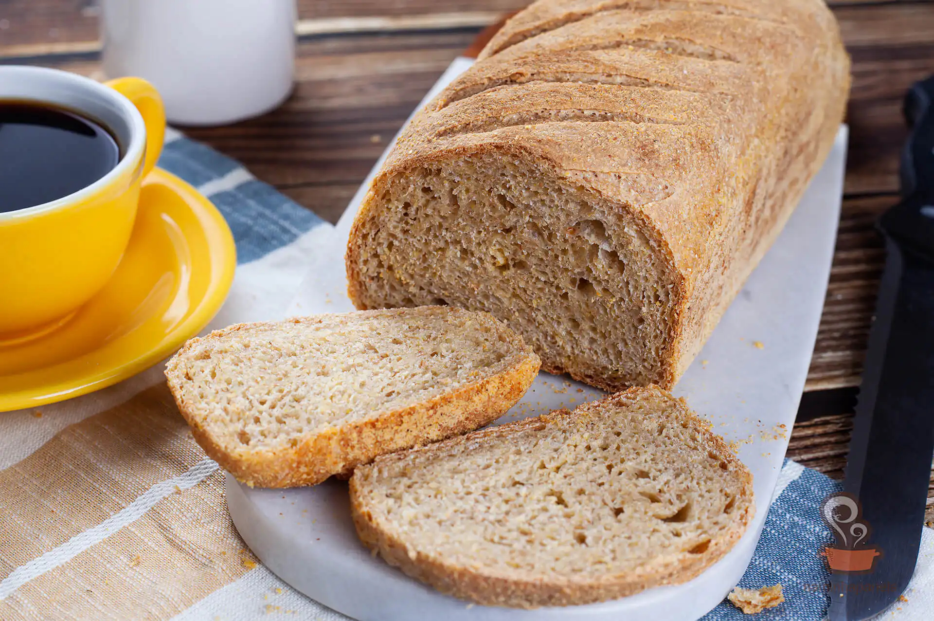 Pão de milho de longa fermentação