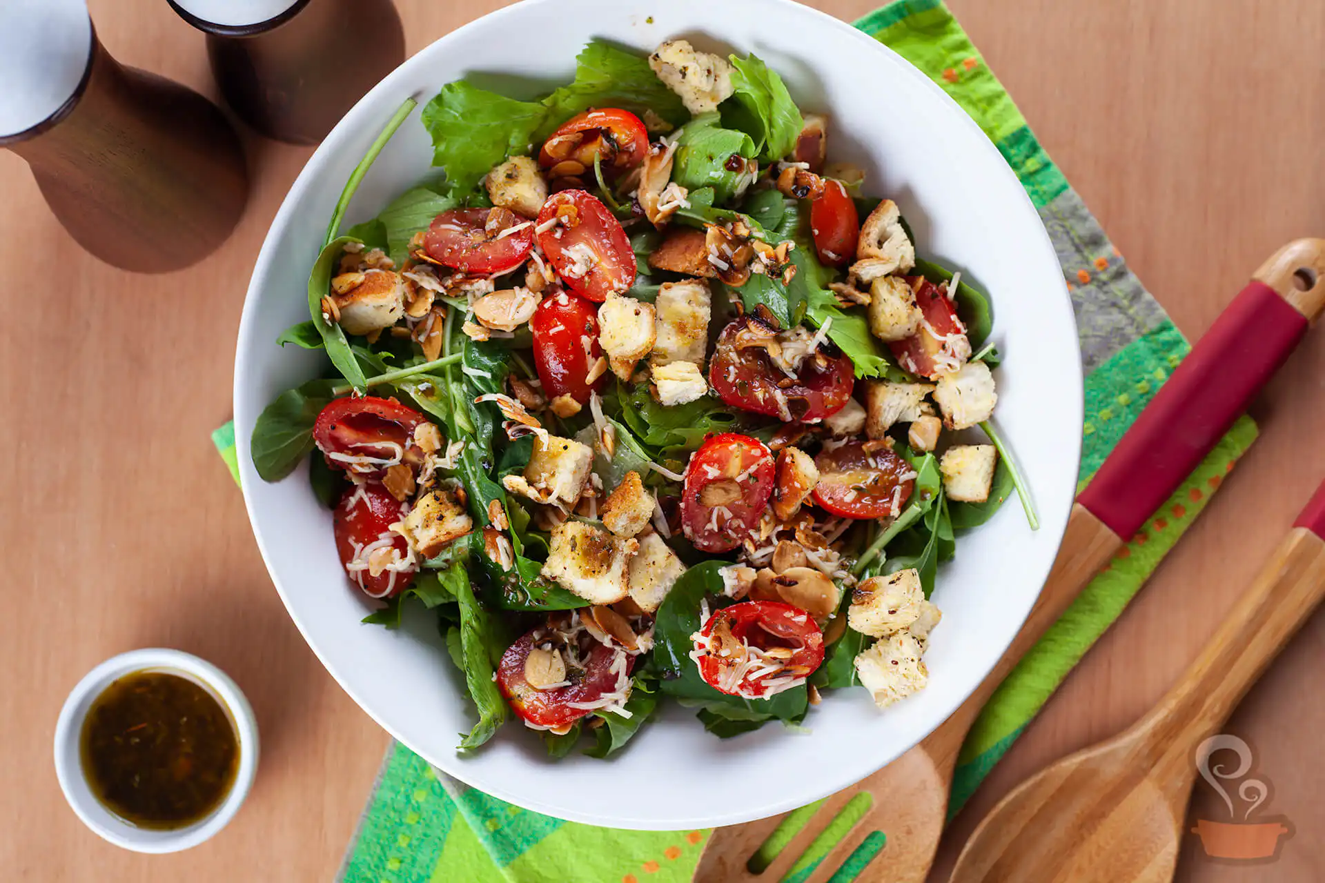 Salada crocante de folhas