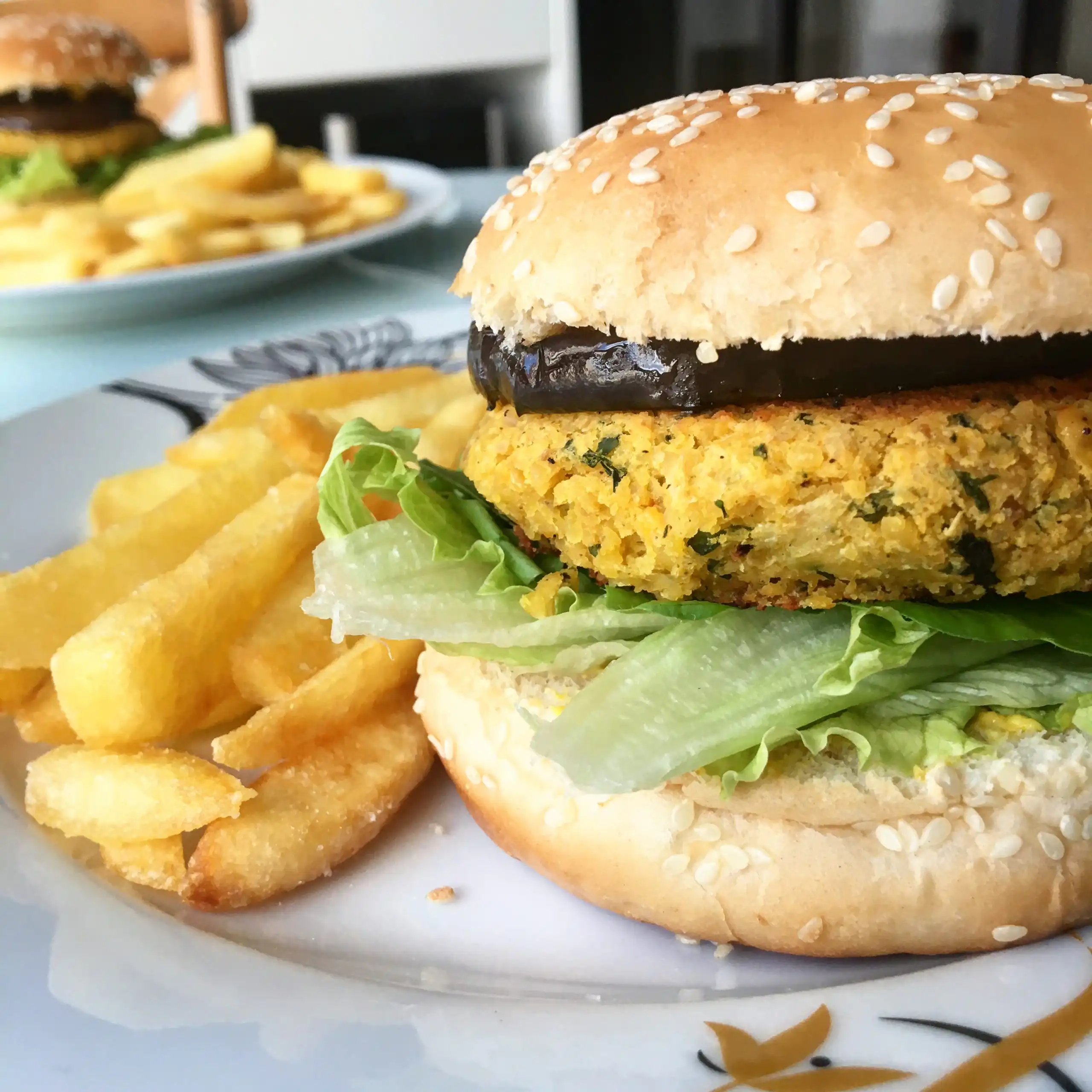 Hambúrguer de grão de bico