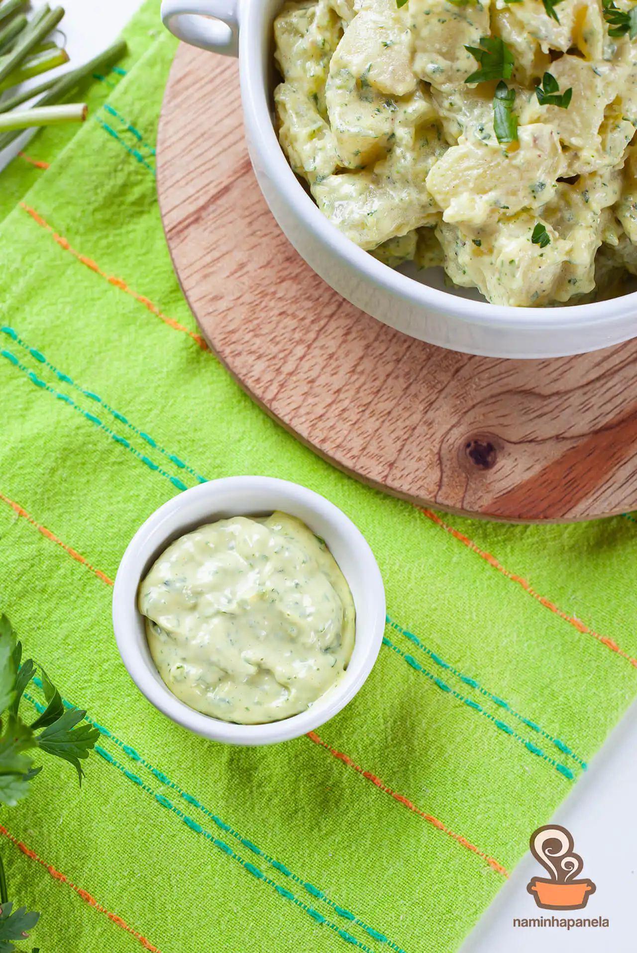 Salada de batata com maionese verde - naminhapanela.com
