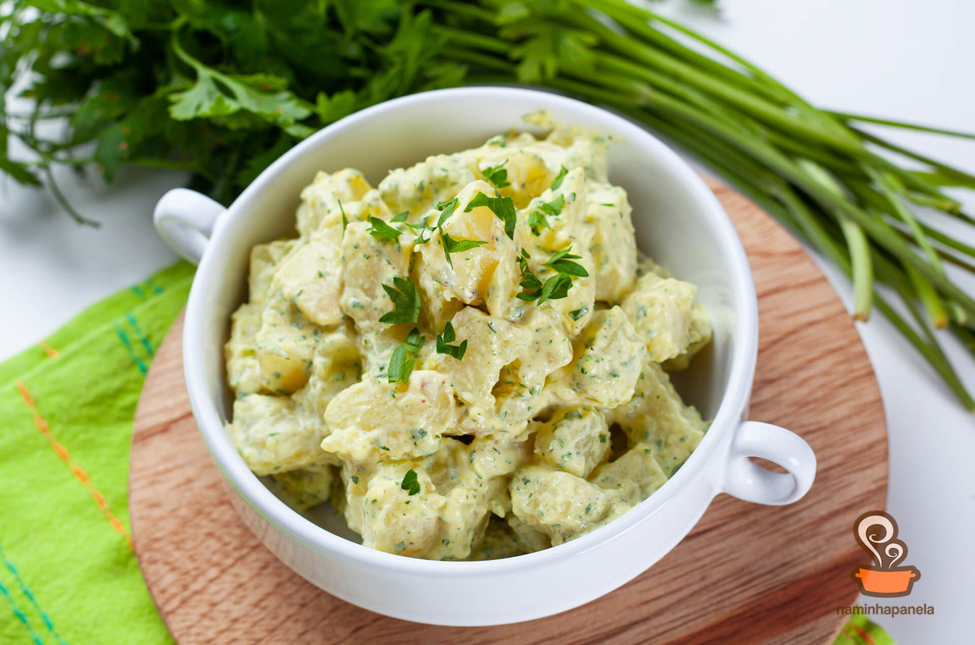 Salada de batata com maionese verde - naminhapanela.com