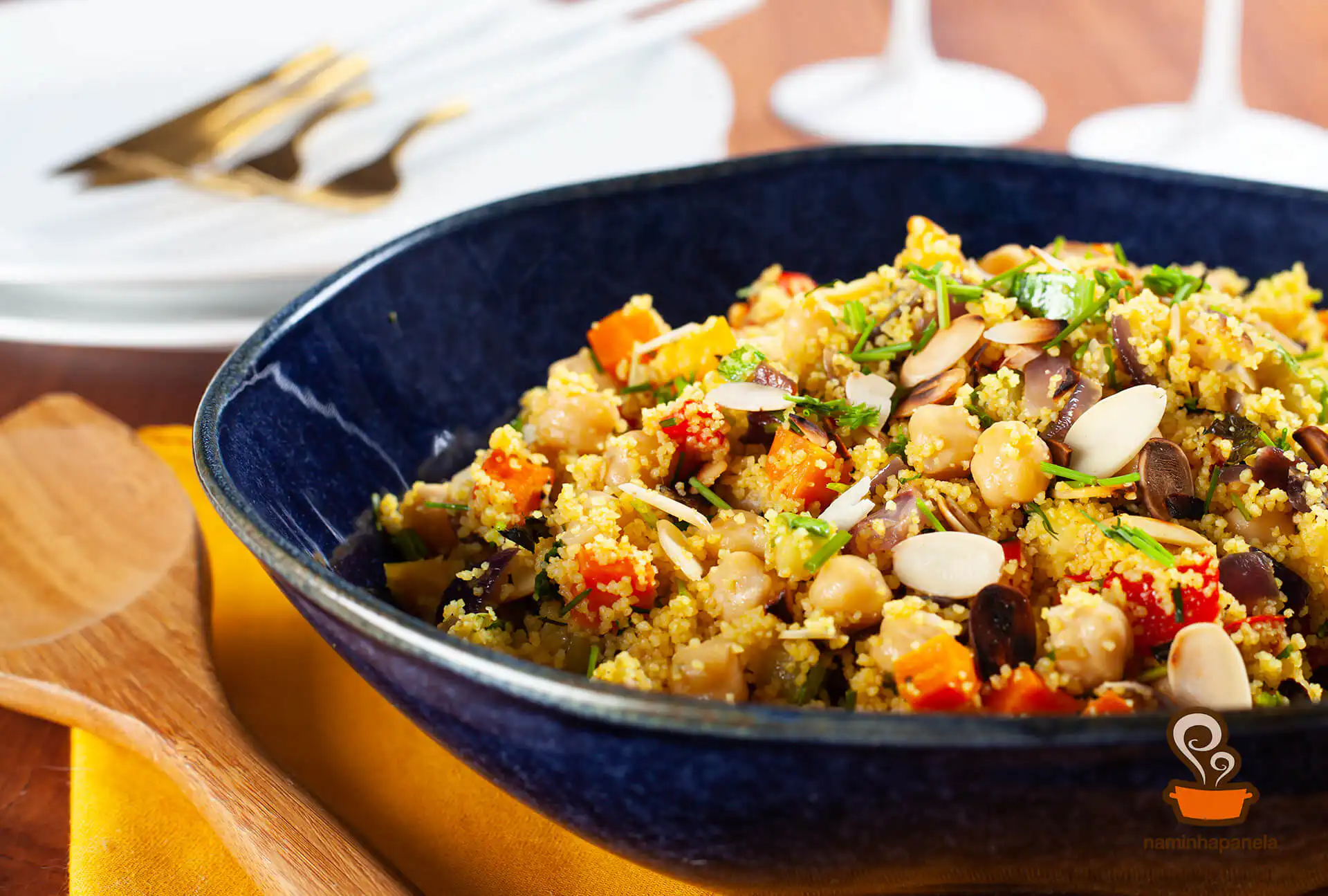 Cuscuz marroquino com legumes assados