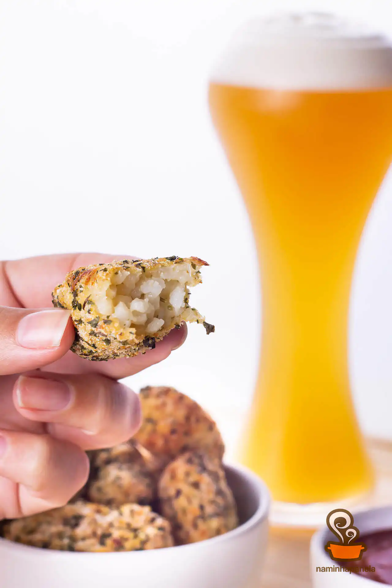 Bolinho de risoto assado - naminhapanela.com