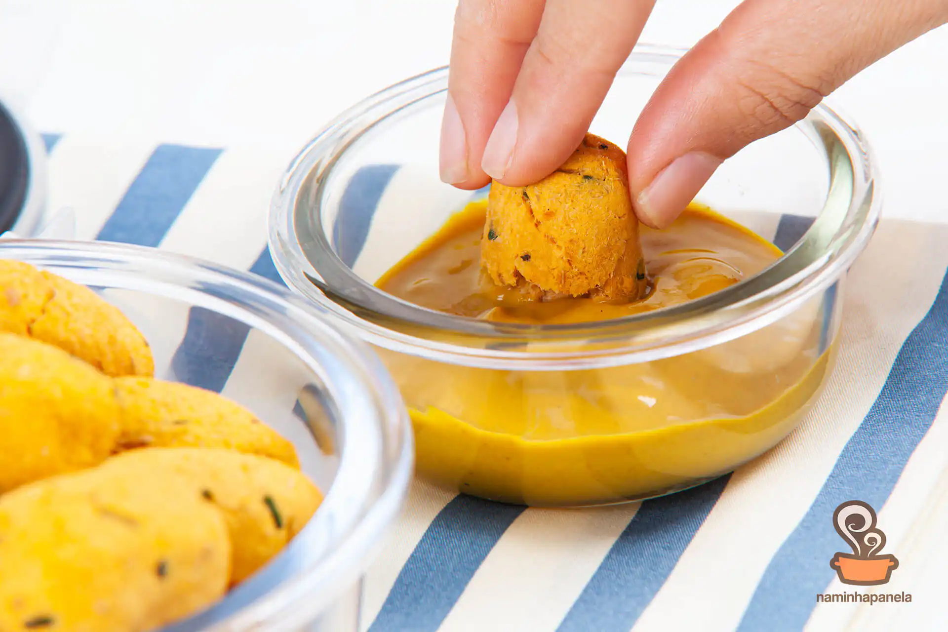 Bolinho de frango com batata doce - naminhapanela.com