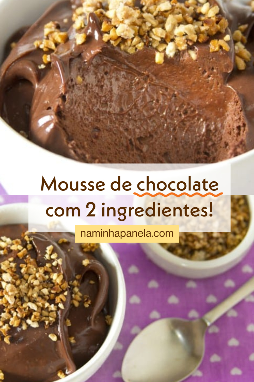 mousse de chocolate com 2 ingredientes - naminhapanela