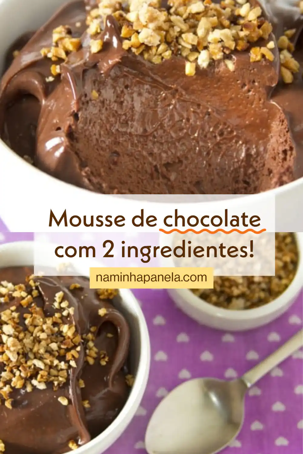 mousse de chocolate com 2 ingredientes - naminhapanela