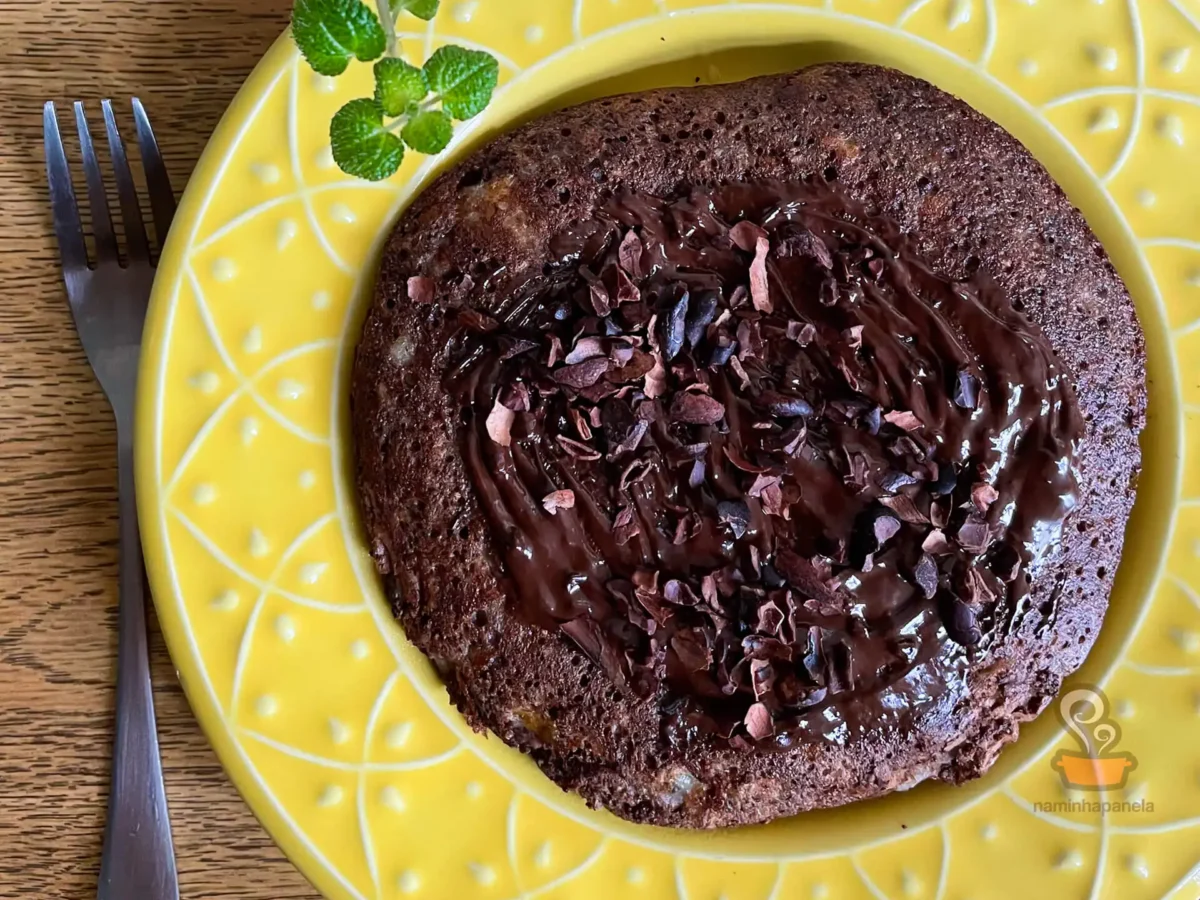 Panqueca de banana e chocolate