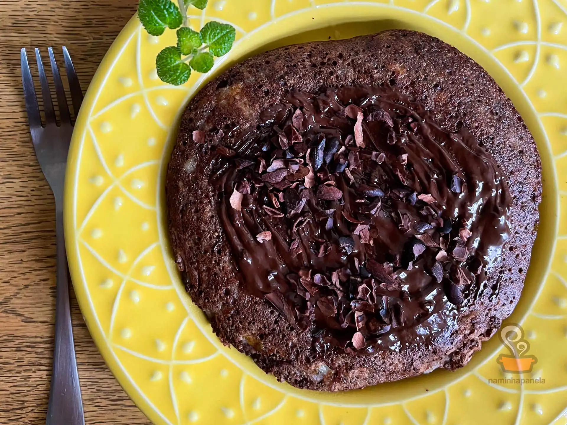 Panqueca de banana e chocolate