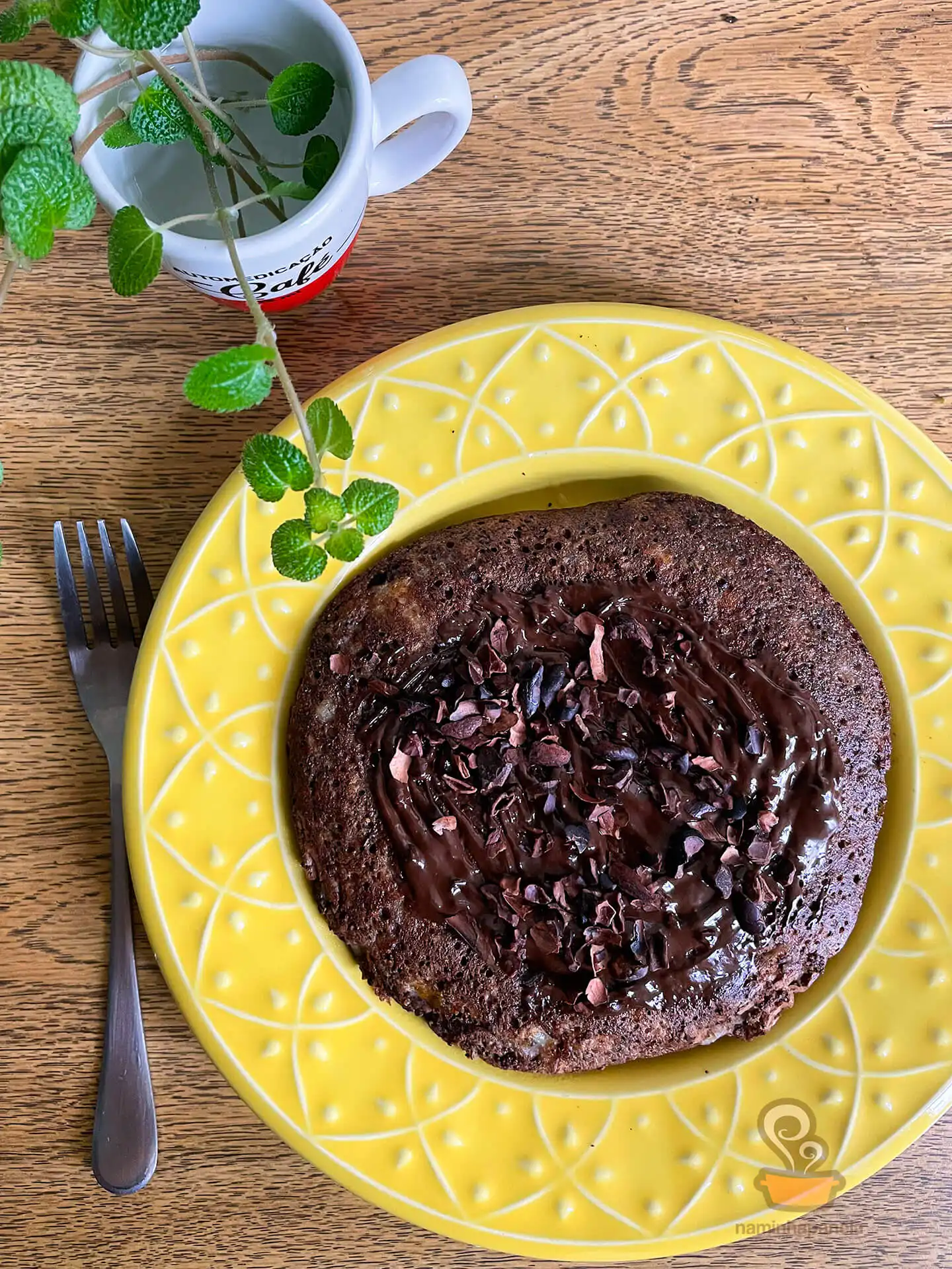 Panqueca de banana e chocolate Panqueca de banana e chocolate