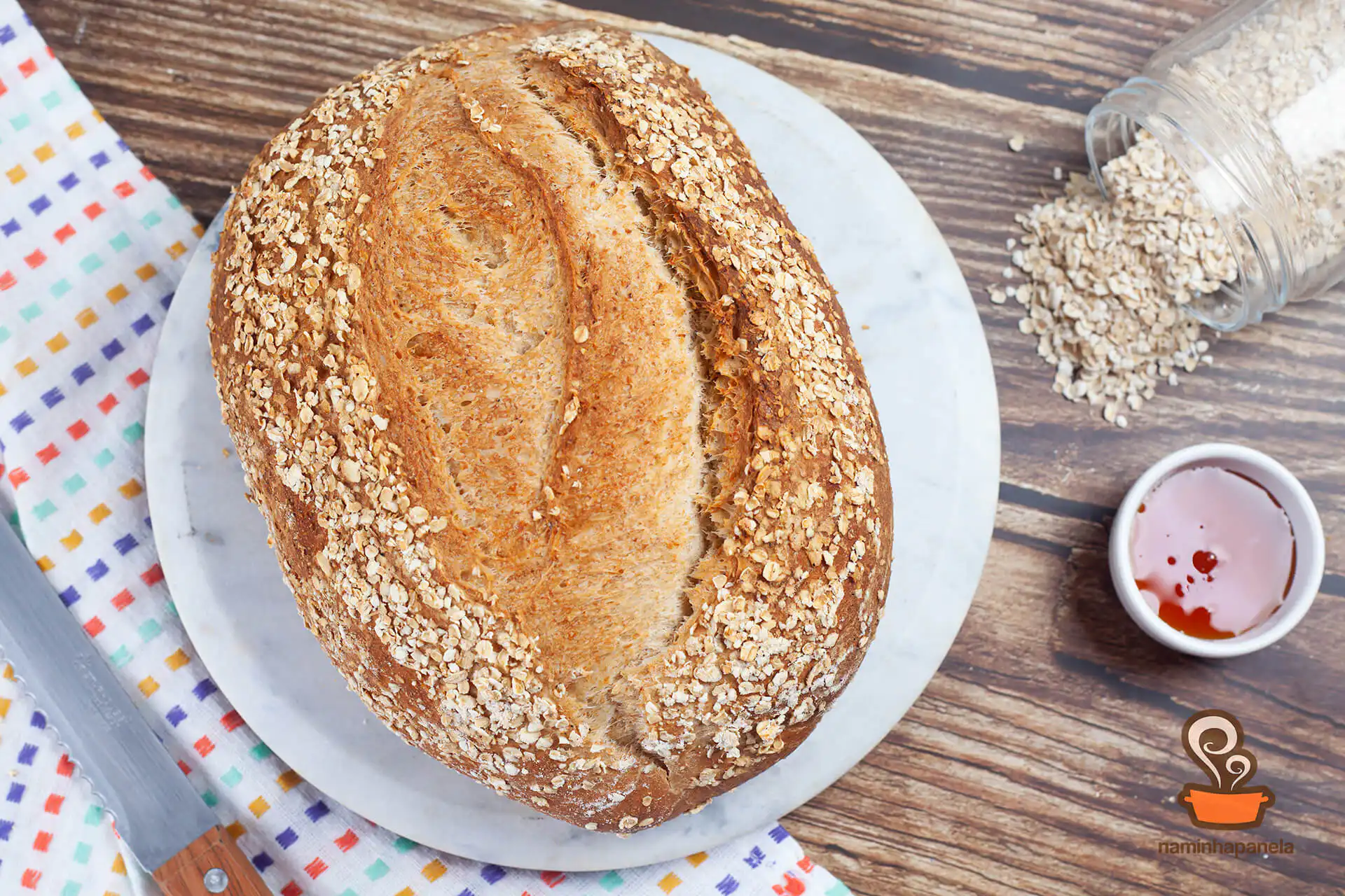 Pão de aveia e mel