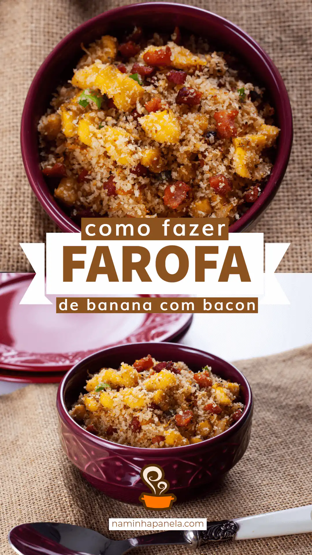 Farofa de banana com bacon Farofa de banana com bacon