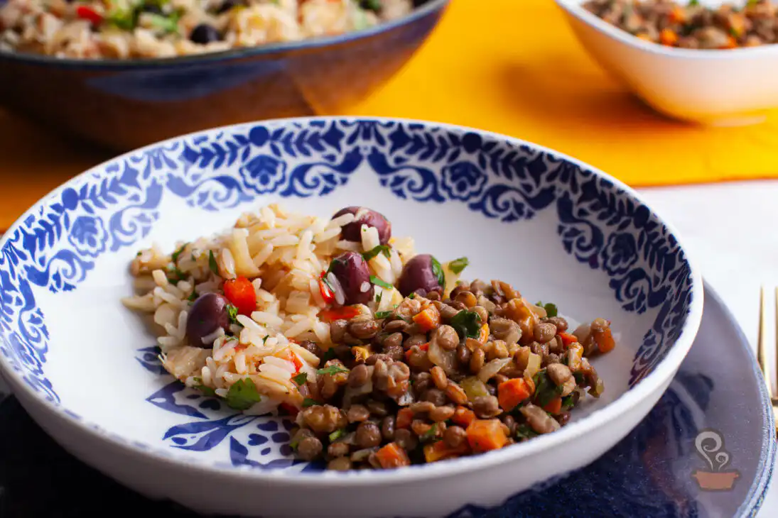 Salada de lentilha com nozes