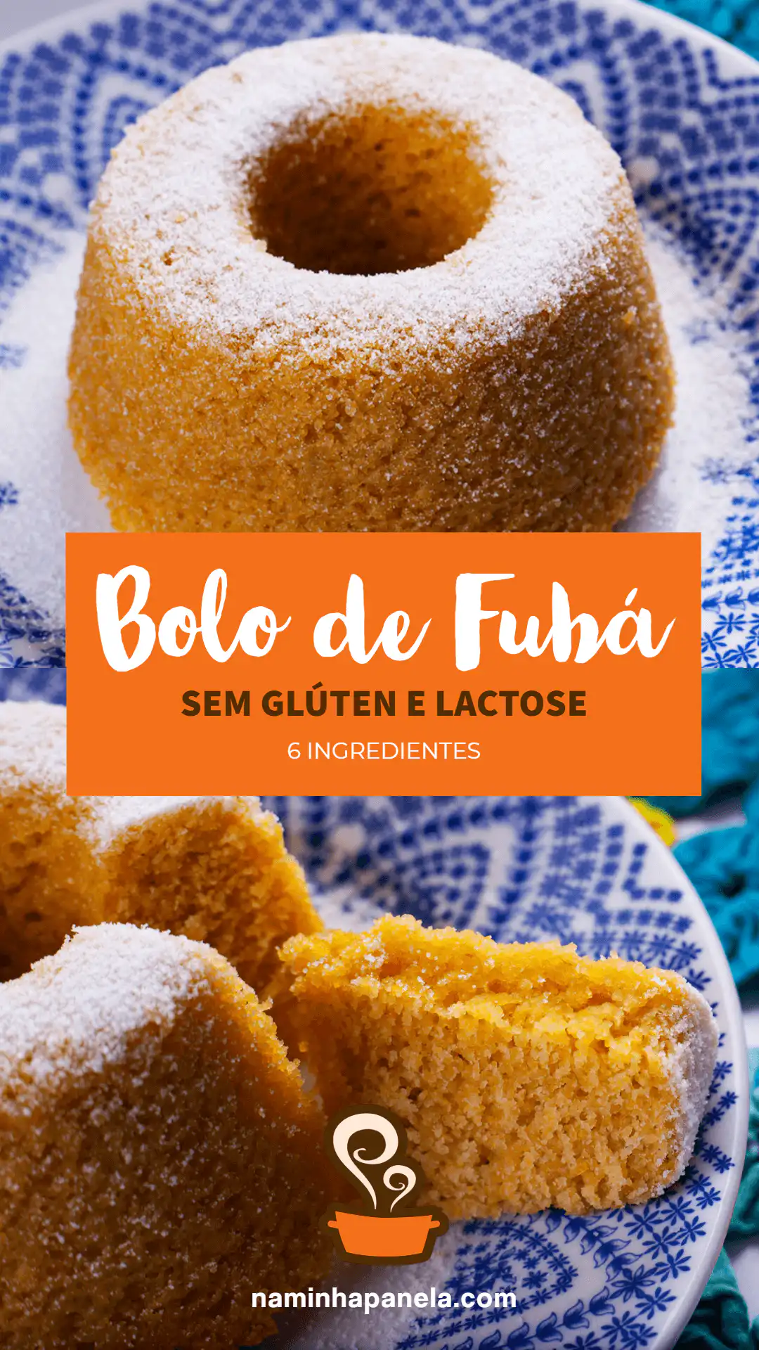 Bolo de fubá com leite de coco - receita sem glúten e lactose