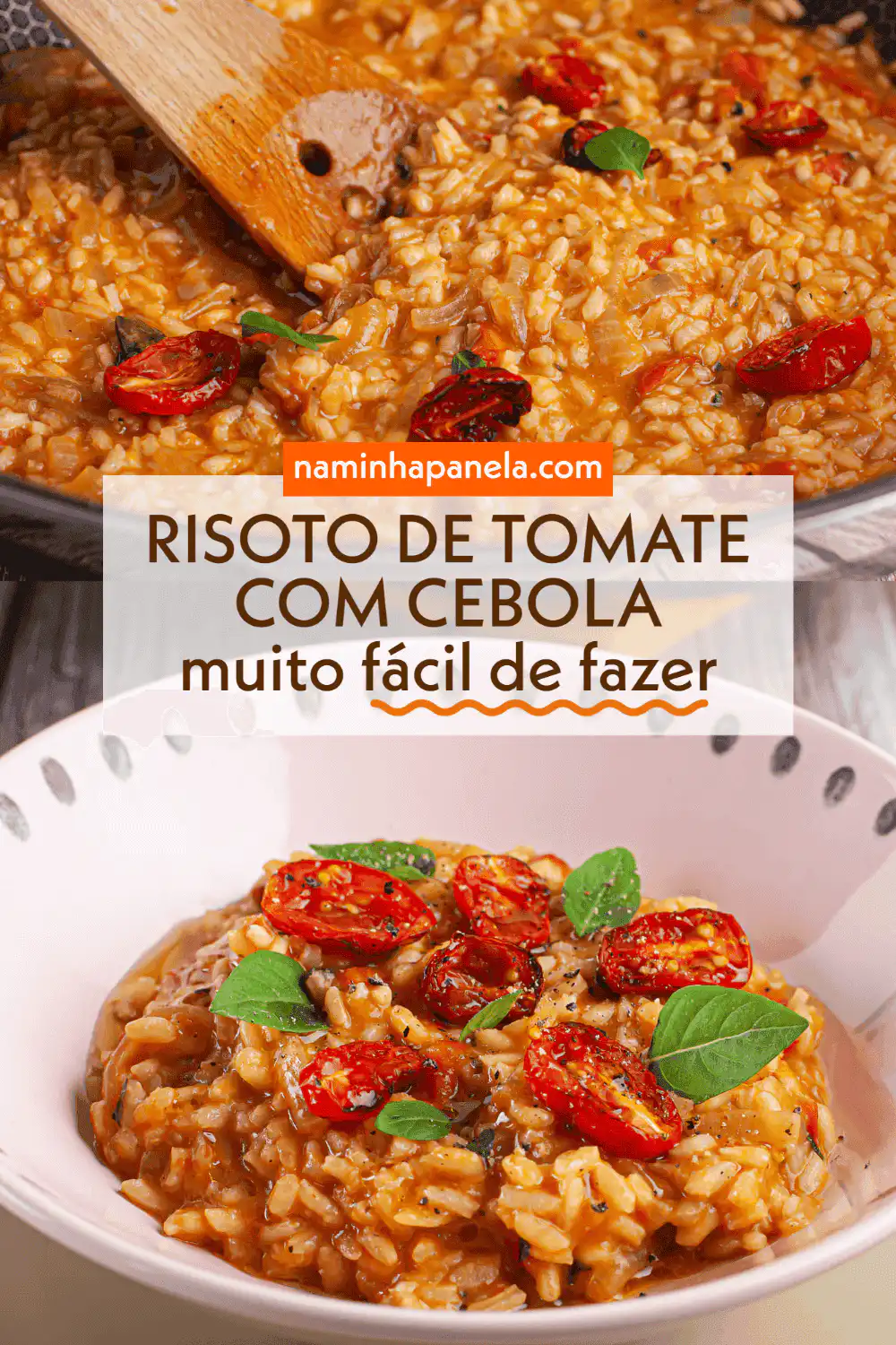 Risoto de tomate com cebola caramelizada Risoto de tomate com cebola caramelizada