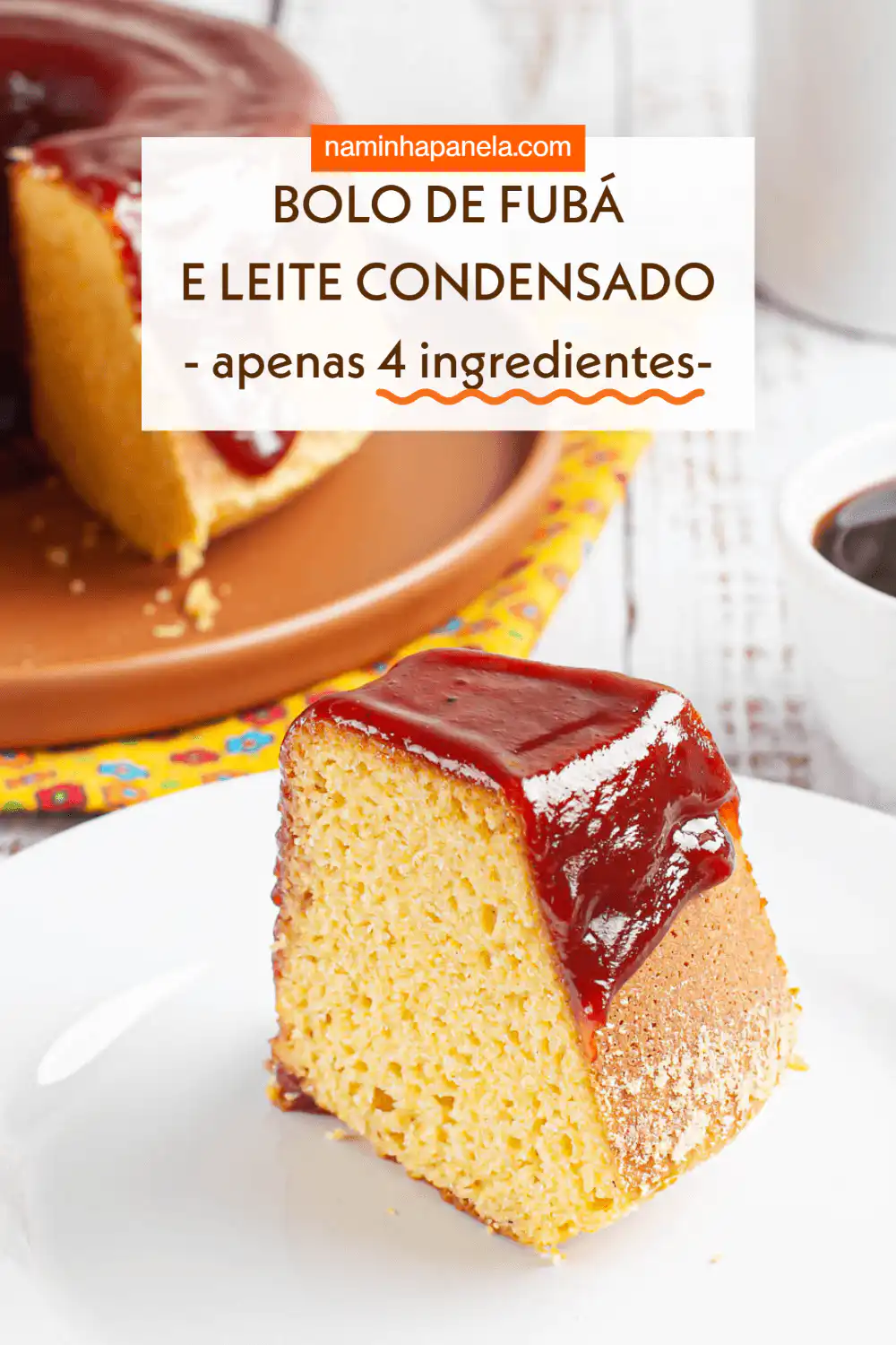 Bolo de fubá com leite condensado Bolo de fubá com leite condensado