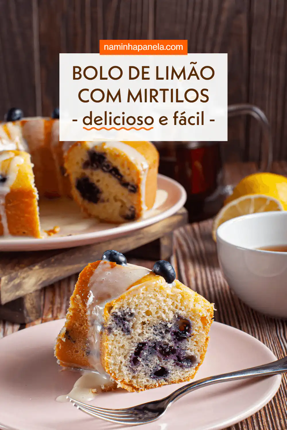 Bolo de limão com mirtilos