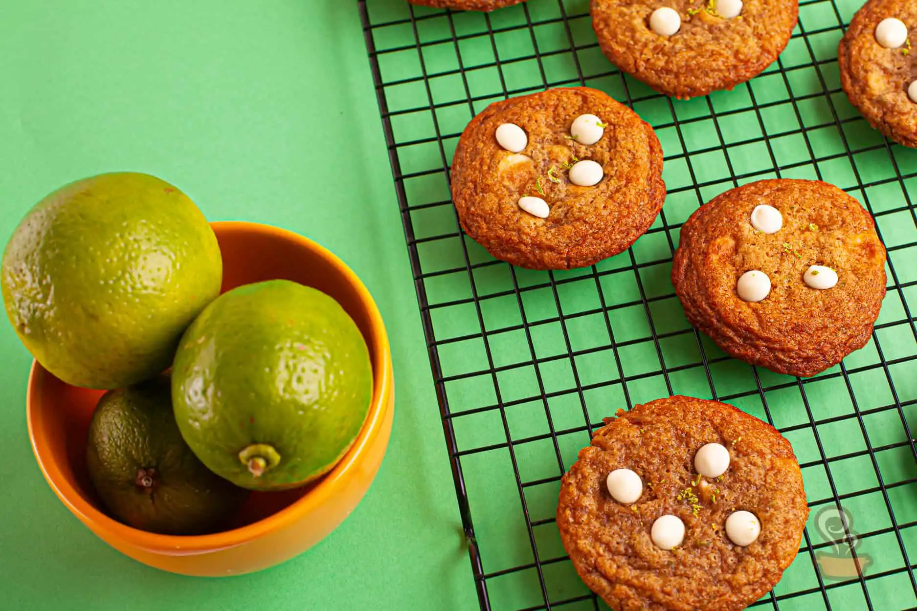 Cookies de chocolate branco e limão